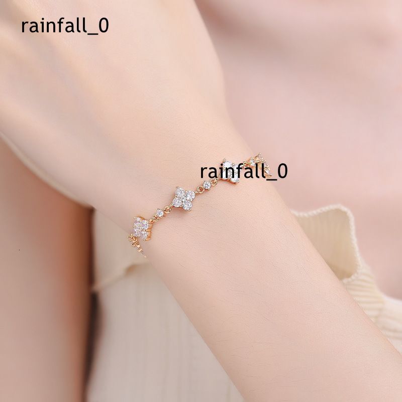 XRZ020 925 Sterling Silver Luxury Fashion Bracelet for Women 12mm Moissanite Moissanite Lucky Four Leaf Clover Fine Jewelry