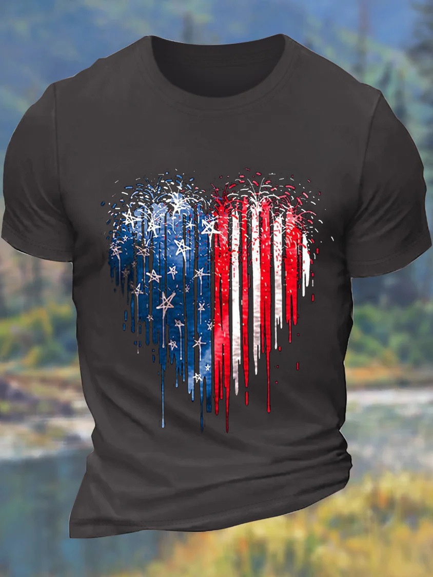 2025 New Arrival Euro-American Independent Site T-Shirt - TT7334 Unisex Style with Round Neck and Print Available in European Sizes and Plus Sizes