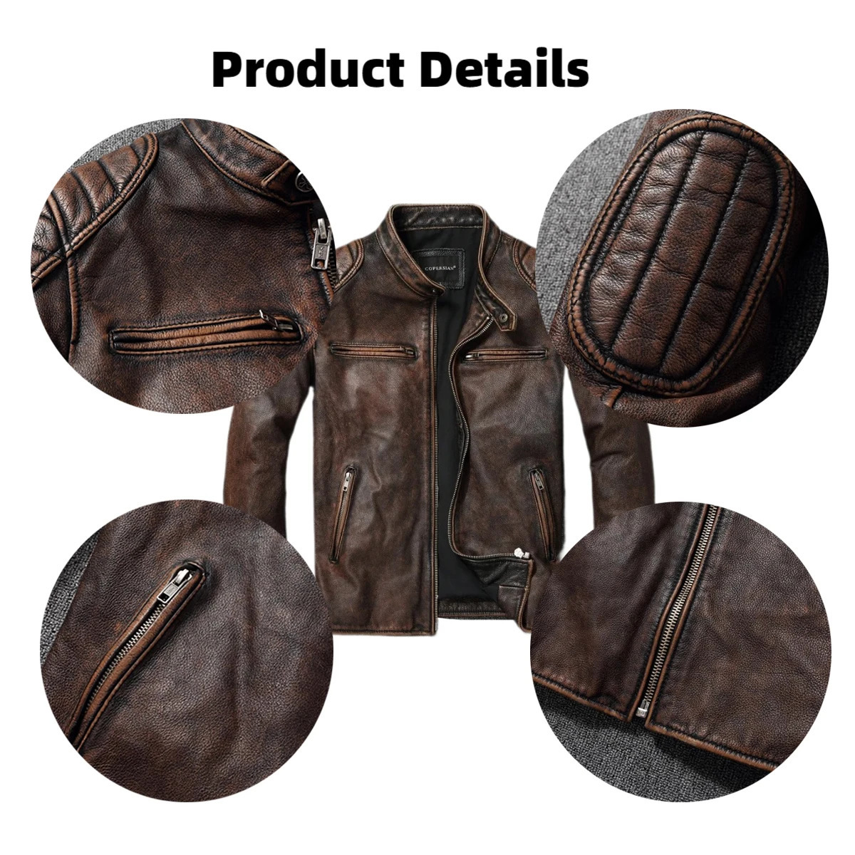 100 Cowhide Leather Jacket men Top Layer Clothes Mens Stand Collar Motorcycle Clothes Autumn Winter Plus Size motorcycle 251023