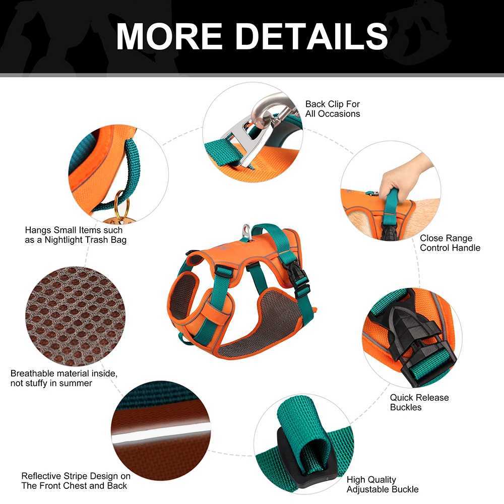 Mesh Breathable Dog Harness Nylon Reflective Dog Harnesses Vest Durable Pet Training Vest Adjustable for Small Medium Large Dogs J251129