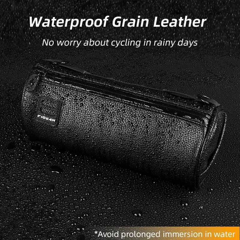 Waterproof 18L Big Capacity Cycling Shoulder Bag Multifunctional Grain Leather Bike Handlebar Bag Bike Accessories H251029
