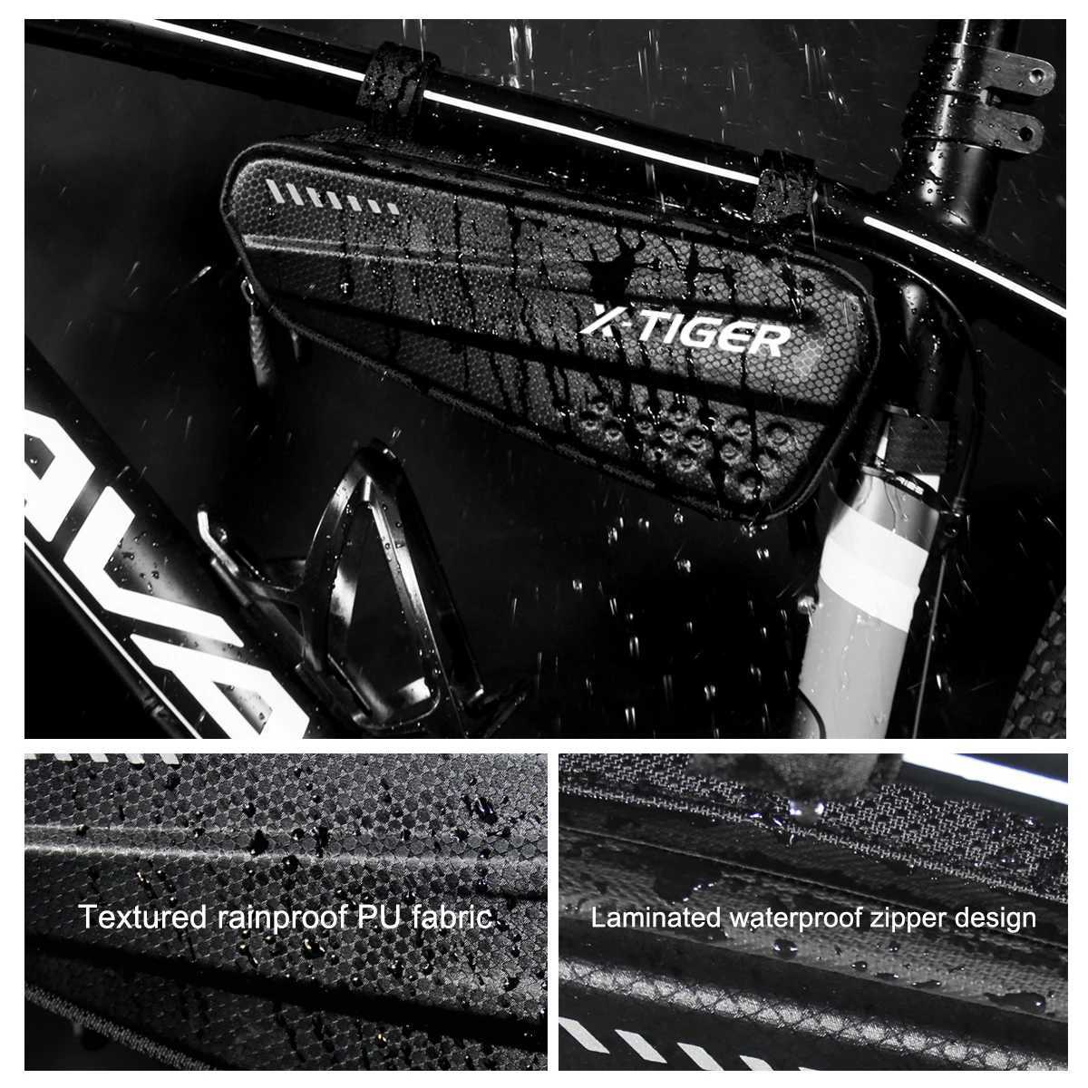 XTIGER Waterproof Bicycle Bag Reflective Mountain Bike Top Tube Bag 12L Large Capacity Shockproof MTB Bicycle Bag Accessories H251029