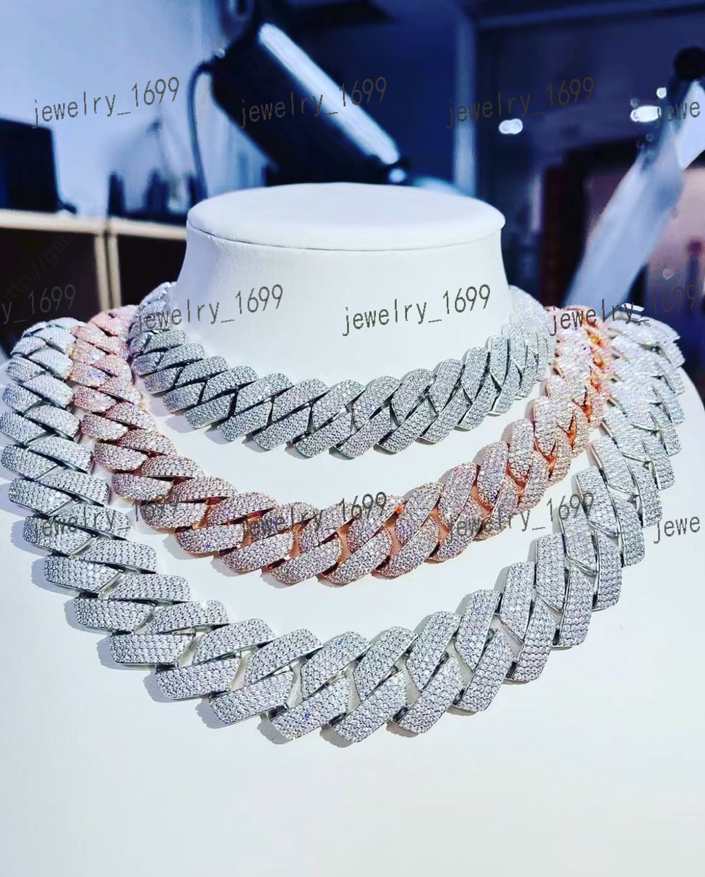 9K18K Real Gold Mens CVD Lab Diamond Dreamchasers Cuban Chain Set with IGI Hip Hop Style