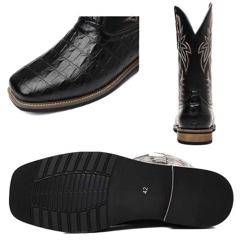 Retro wide toe Western cowboy boots highquality Mens boots Male shoes adult embroidery MidCalf boots Knight Cowboy Boots 2025 Z251029