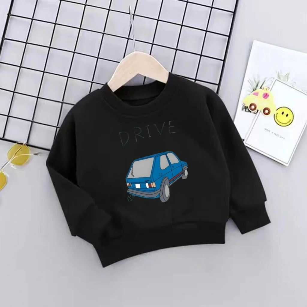 Toddler Car Print Sweatshirt Drive Themed Cartoon Vehicle Pullover Casual Wear For Small Boys And Girls Costume Cartoon HoodieT251030