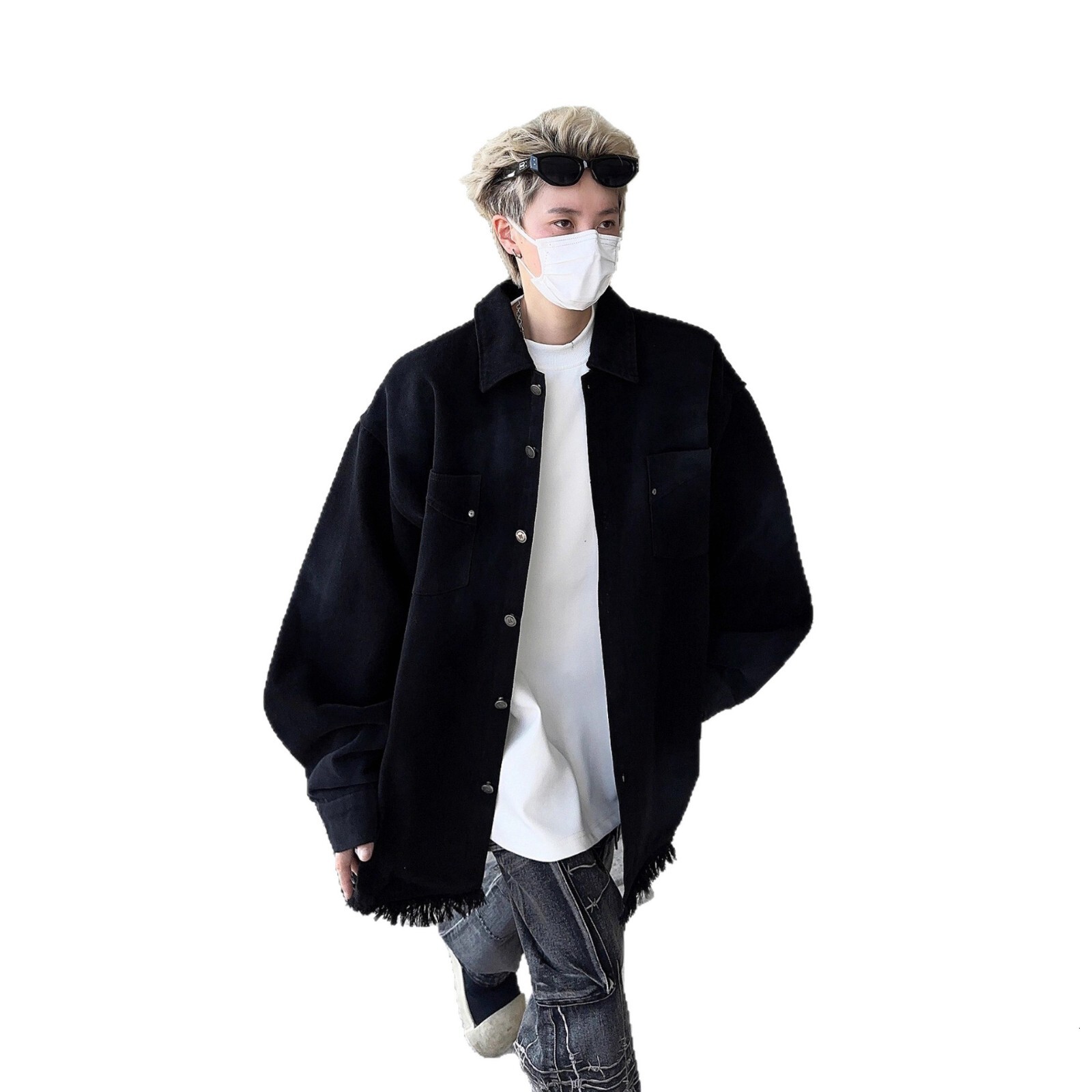 Trendy Brand Back Lettering Denim Jacket For Men And Women New Designer Coat Autumn American Style Loose Destroyed Frayed Edge Couple Jacket