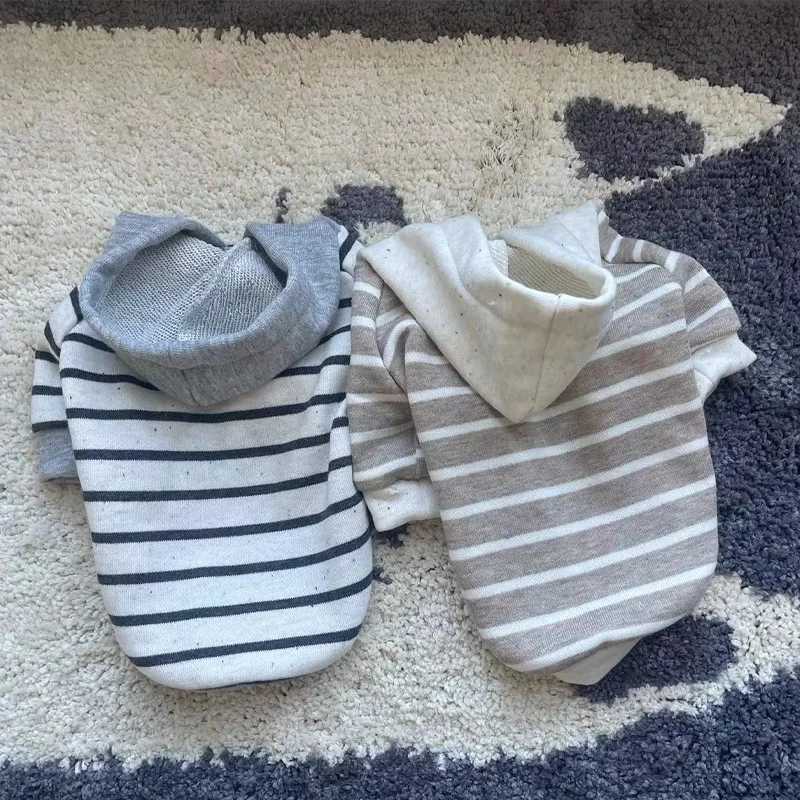 Pet AutumnWinter Striped Hoodie Striped Hat Hoodie Top Teddy Bear Small Dog Autumn Hoodie Dog Coat Puppy Clothes for Small Dogs C251030