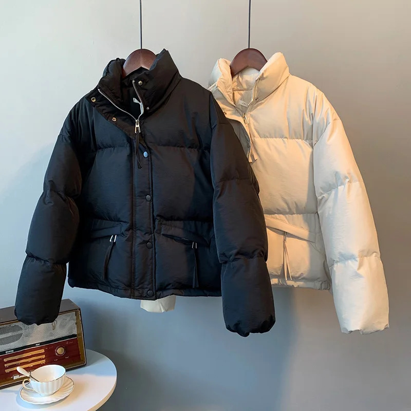 EVNISI Casual Women Loose Thicken Jacket Button Up Solid Warm Bread Clothing For Women Puffer Jackets Autumn Cardigan Coat 251030