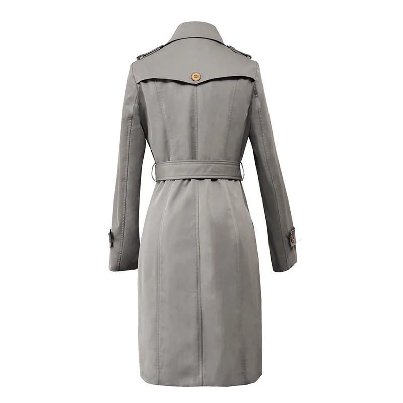 TWOTWINSTYLE Casual Irregular Trench For Women Lapel Long Sleeve High Waist Sashes Front Split Khaki Windbreaker Female 251029