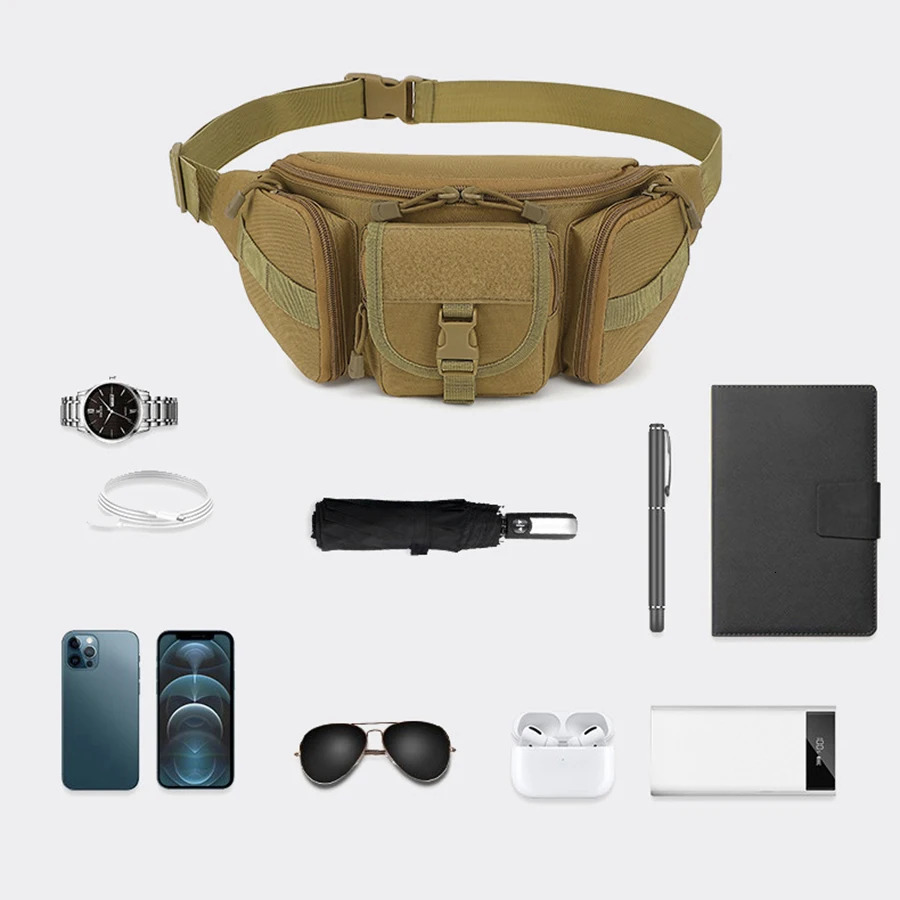 Outdoor Waist Bag Mens Waterproof Camouflage Hunting Hiking Climbing Nylon Mobile Phone Belt Pack Combat Bags 251030
