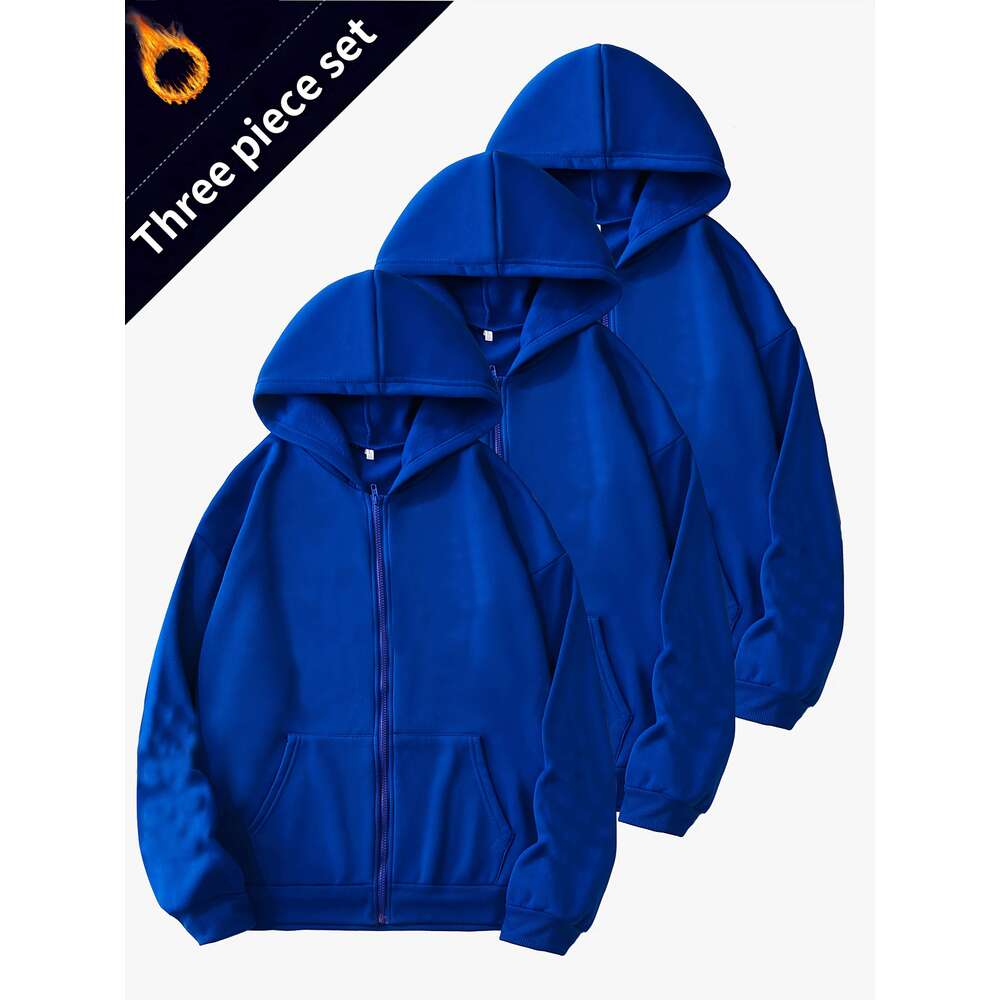 Women S Pcs Cozy Fleece Lined Hoodie Set Casual Zip Up Sweatshirts With Drop Shoulder Long Sleeves Kangaroo Pockets For Fall Winter