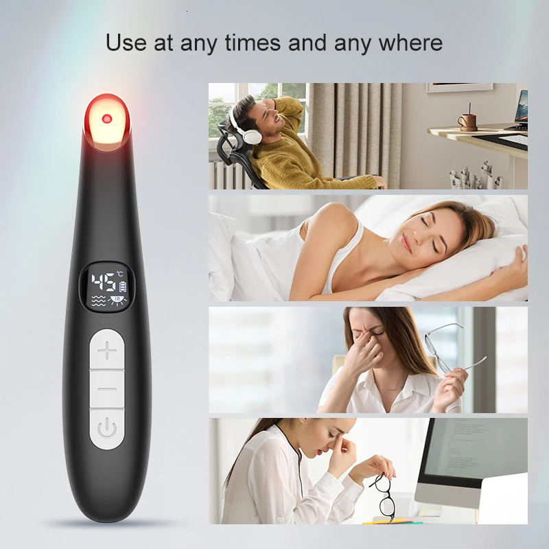3 in 1 Eye Lift Wand Beauty Device Vibrating Red Light 98F to 113F LCD Display Eye Massager for Dry Eye Dark Circle Puffiness 251027