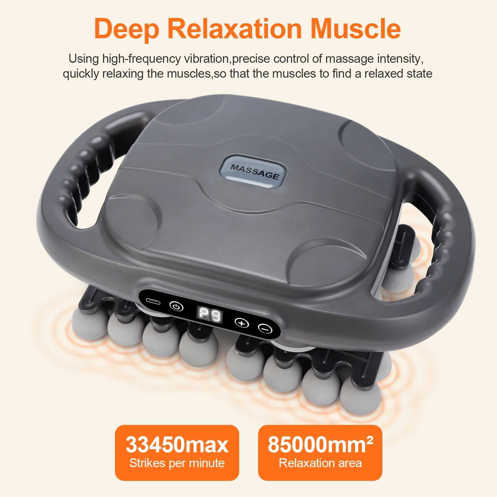 42 Heads Fascia Gun Highfrequency Vibration Deep Massage Device for Shoulder Waist Back Leg Body Muscle Relaxation J251030