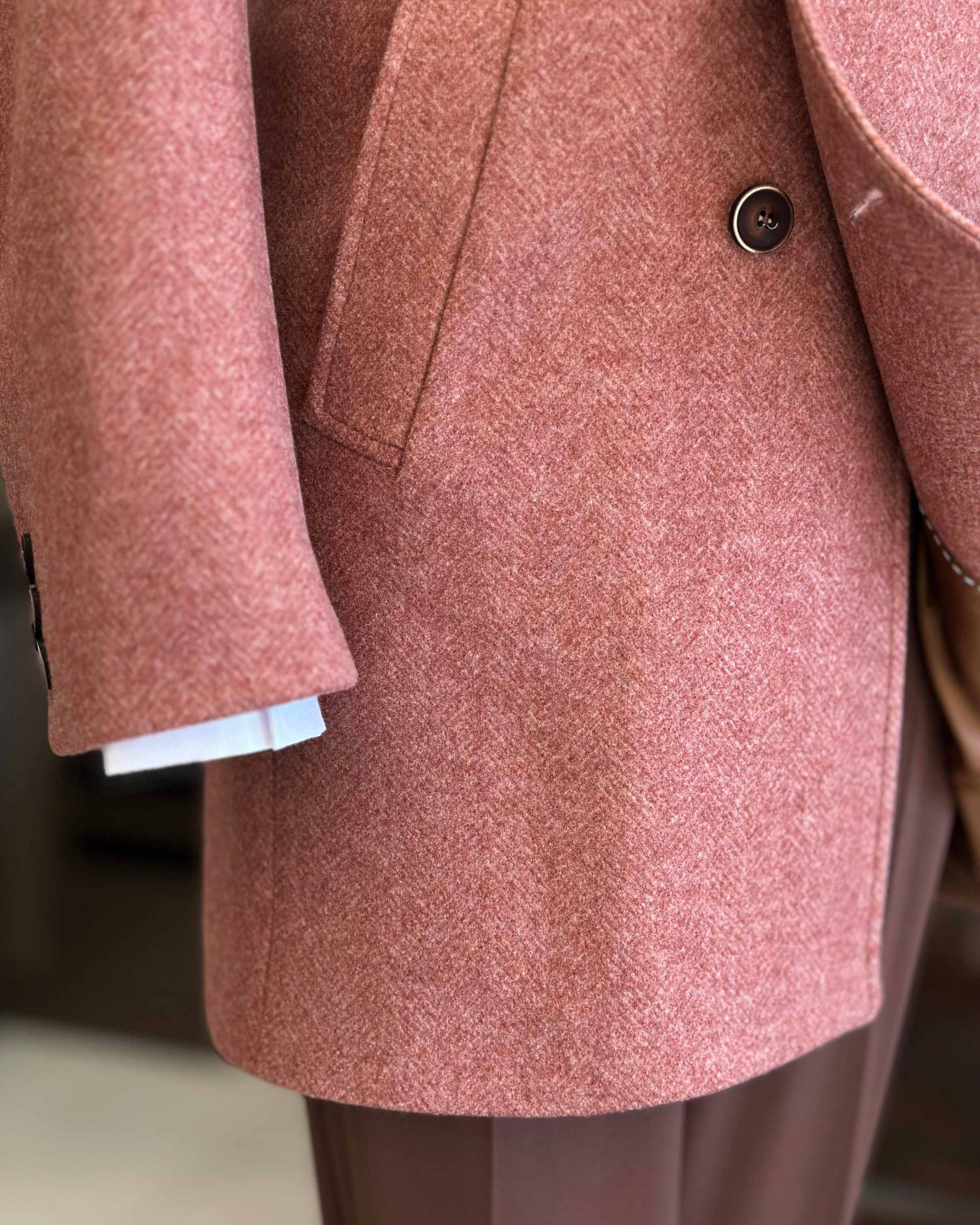 England Style Men Overcoat 1 Piece Double-Breasted Long Coat Casual Autumn Winter Street Outdoor Warm Customized