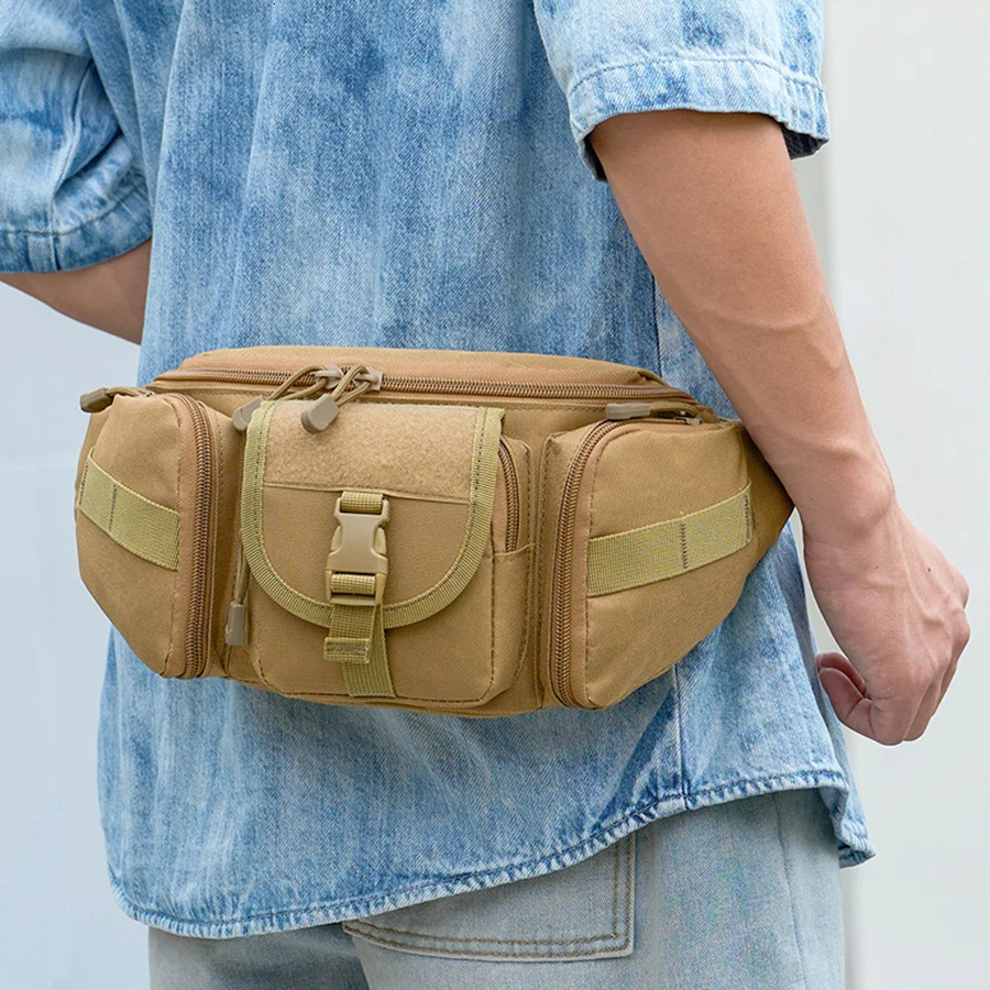 Outdoor Waist Bag Mens Waterproof Camouflage Hunting Hiking Climbing Nylon Mobile Phone Belt Pack Combat Bags 251030