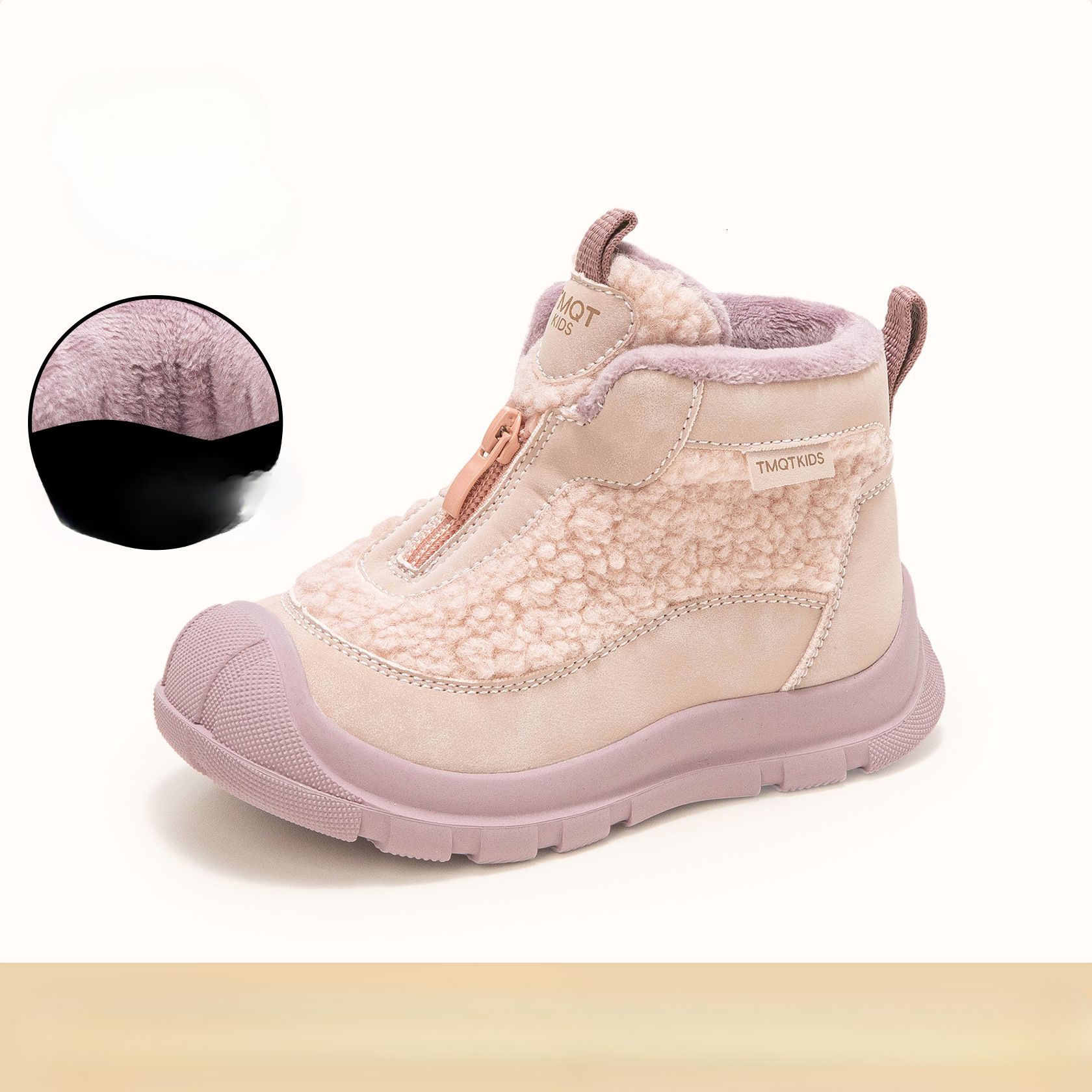 Winter new designer snow boots, children's wool lined thick cotton shoes, women's snow cotton non slip shoes