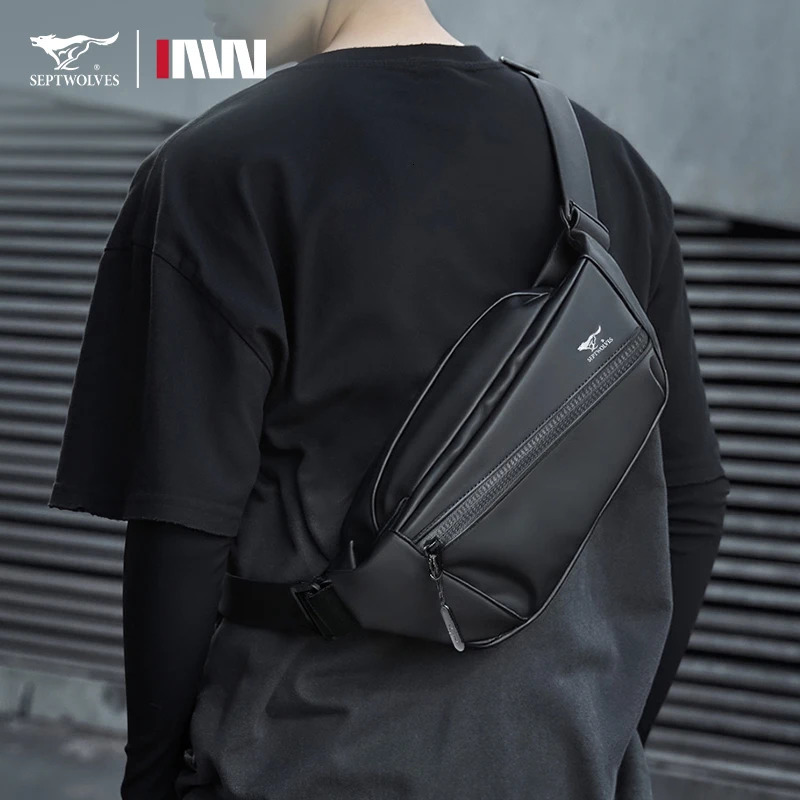 Septwolves Magnetic Buckle Crossbody Fanny Pack Man Adjustable Shoulder Strap Travel Waist Bag Waterproof Phone Mini iPad Bumbag 251021