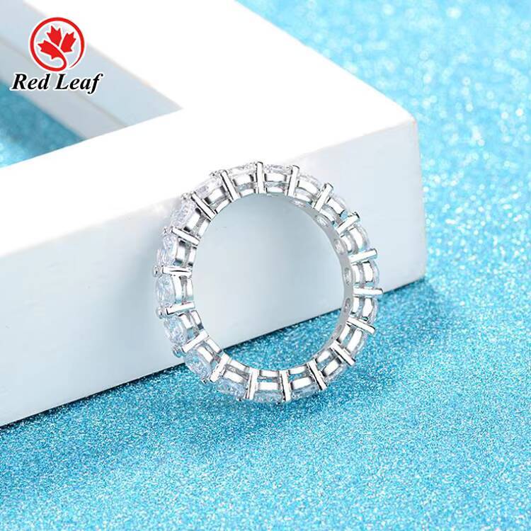 Redleaf Jewelry 2021 New Fashion 925 Sterling Silver Round CZ Cubic Zircon Rings Full Pave Zirconia Tone Ring