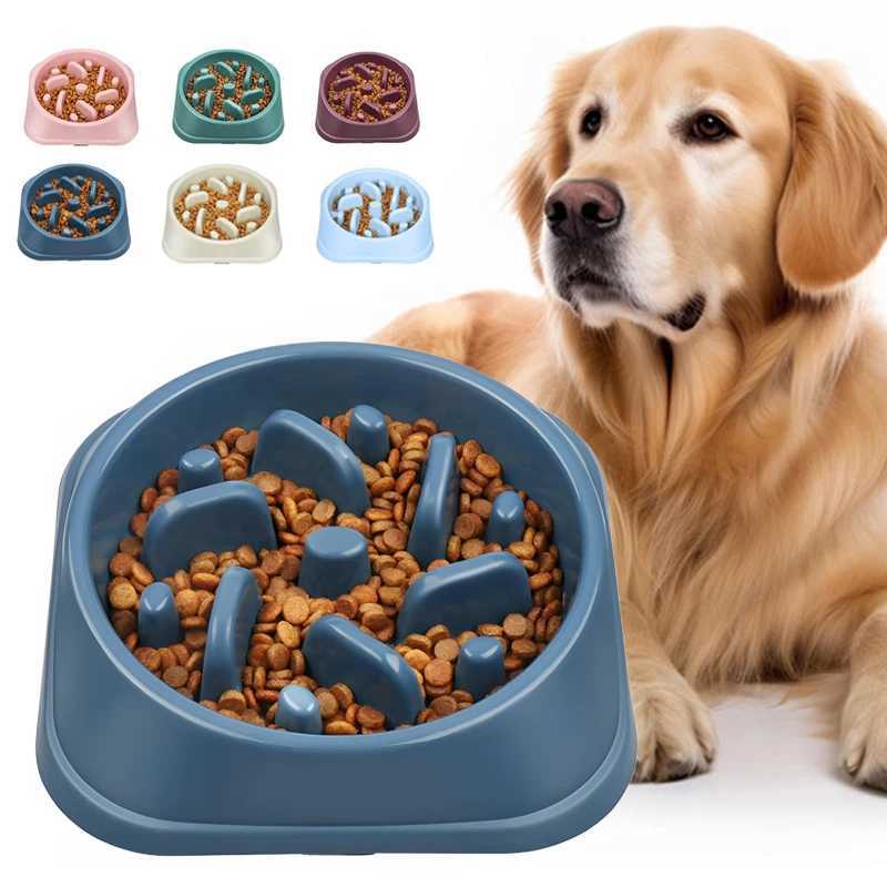 Slow Feeder Dog Bowl Anti Choking Watering Feeding Supplies Puzzle Feeder Bowl Nonslip Slow Eat Bowl for Dogs Large Small J251113