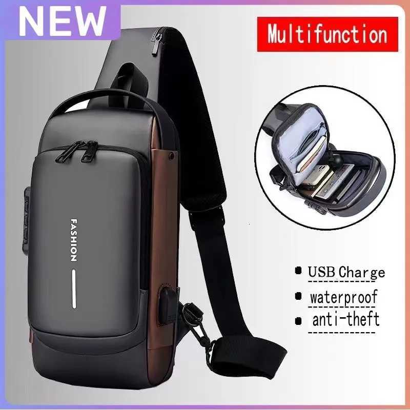Desinger Multifunction Antitheft USB Shoulder Crossbody Bag Travel Sling Pack Messenger Pack ChEST Bag Male Men H251029