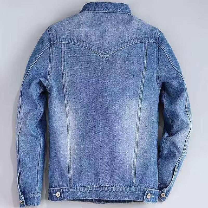 Fleece-lined Thickened Denim Jacket For Men New Designer Coat Loose Fit Plus Size Clothing Winter Lamb Wool Warm Casual Jacket