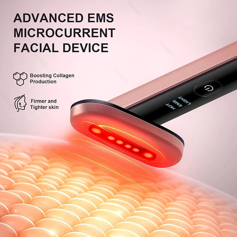 7 Color Light Beauty Wand Compress Red Light Therapy For Face Neck EMS Microcurrent Facial Device Vibration Eye Massager 251027