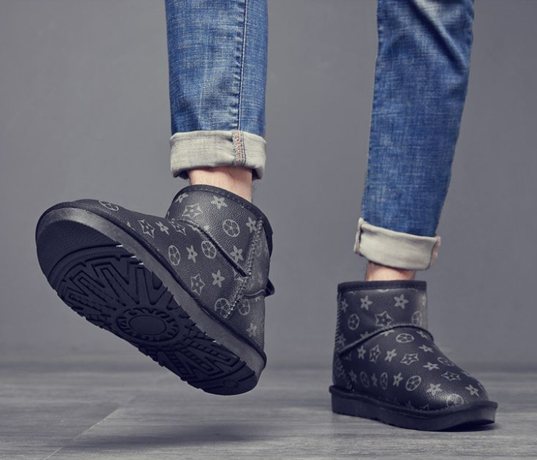 Free shipping Winter 2025 New Design Men Fashion Snow Boots Fleece Lined Thickened Warm Comfortable Cotton Shoes Non Slip Waterproof Soft Leather Shoe