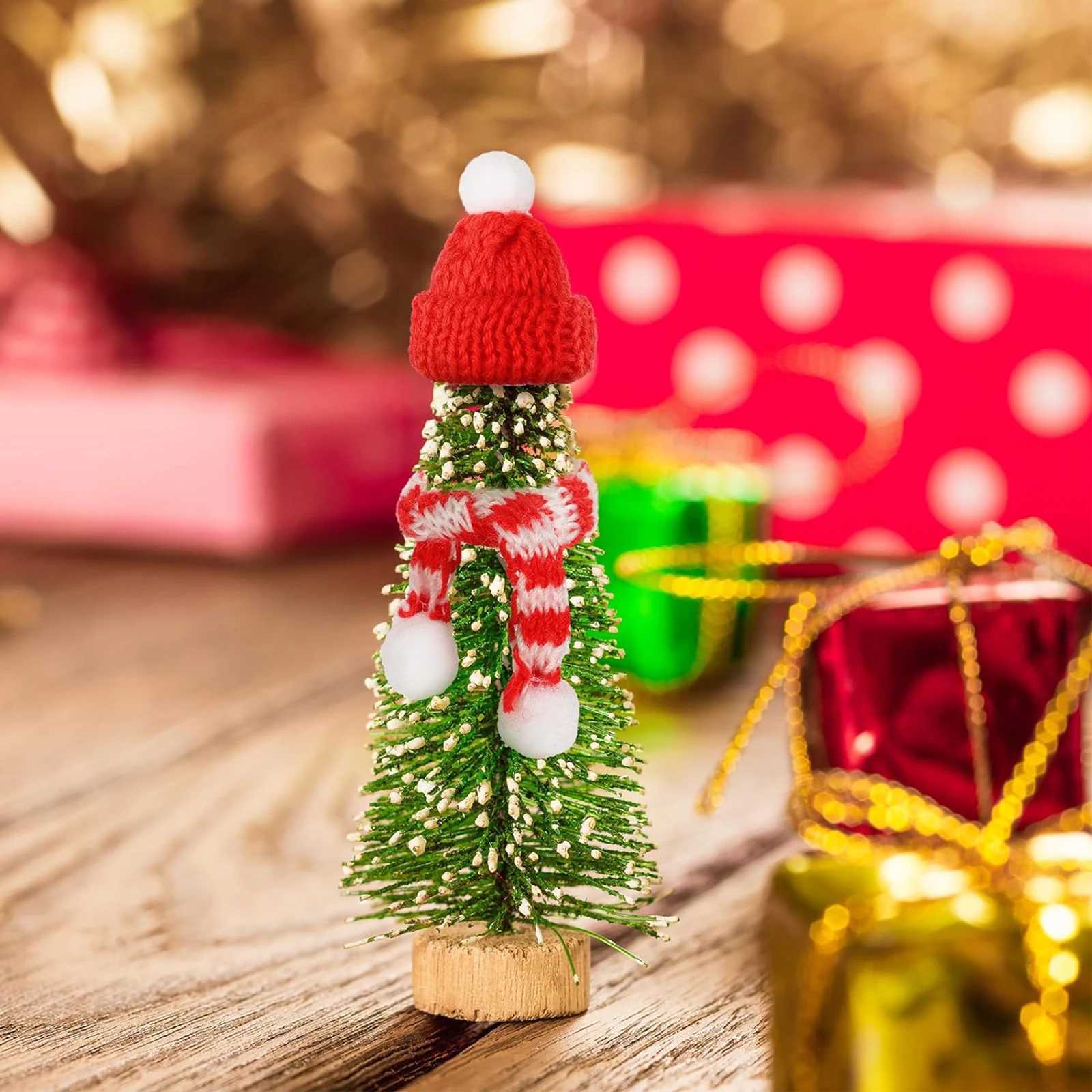 1020pcs Mini Santa Hat Scarf 2024 New Christmas Costume for Cat Rabbit Doll Lollipop Bottle DIY Xmas Party Dinner Decoration C251030