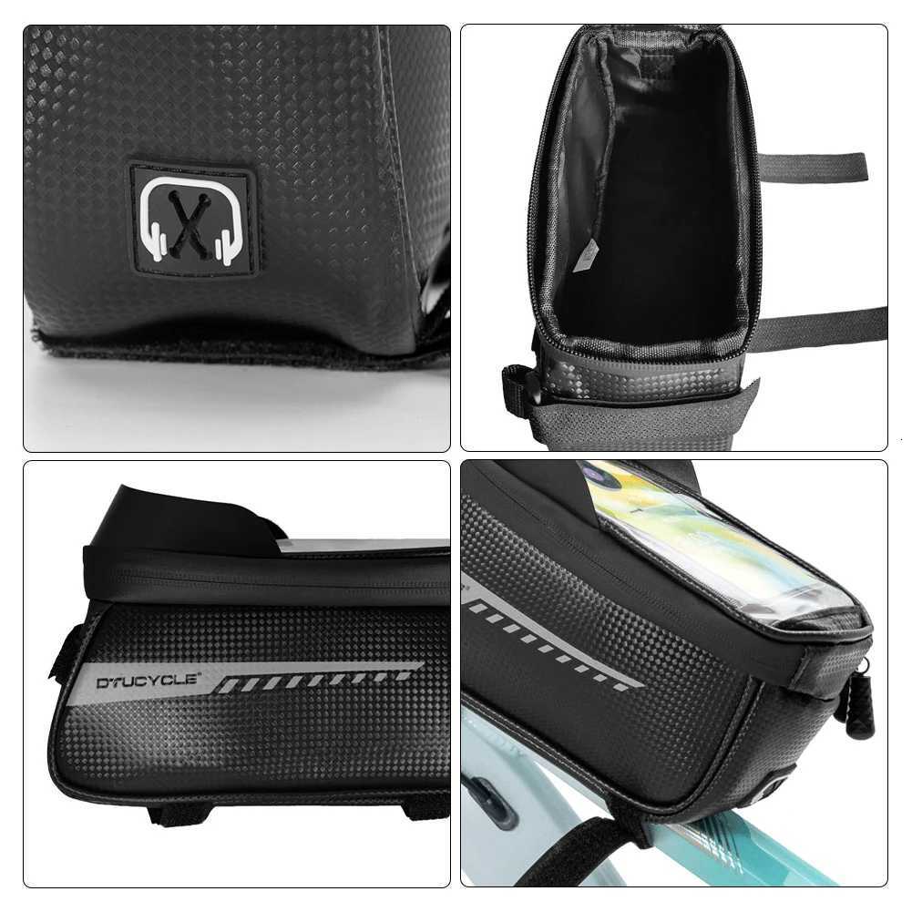 Bike Front Frame Bag Bike Storage Bag Waterproof Bike Phone Holder Bag TouchScreen Cycling Pouch Cycling Accessories H251029