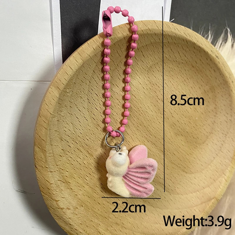 Resin Mini 3D Cow Pig Animal Keychains For Friend Gift Cute Fluffy KitTY Pendant Bag Earphone Case Key Ring Jewelry 251030
