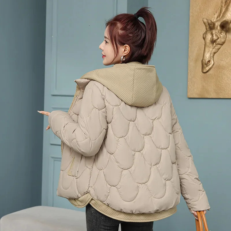 Maillard Puffy Cotton Coat Womens Petite Winter Jacket Loosefit Short Korean Style Thick Warm Cotton Padded Jacket 251030