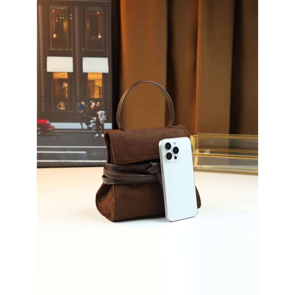 Designer Bag Luxury Bag Women's Trendy Square-shaped Handbag: Sleek Black & Brown Vegan Suede Shoulder Bag Ideal for Fall/Wintry Outfits