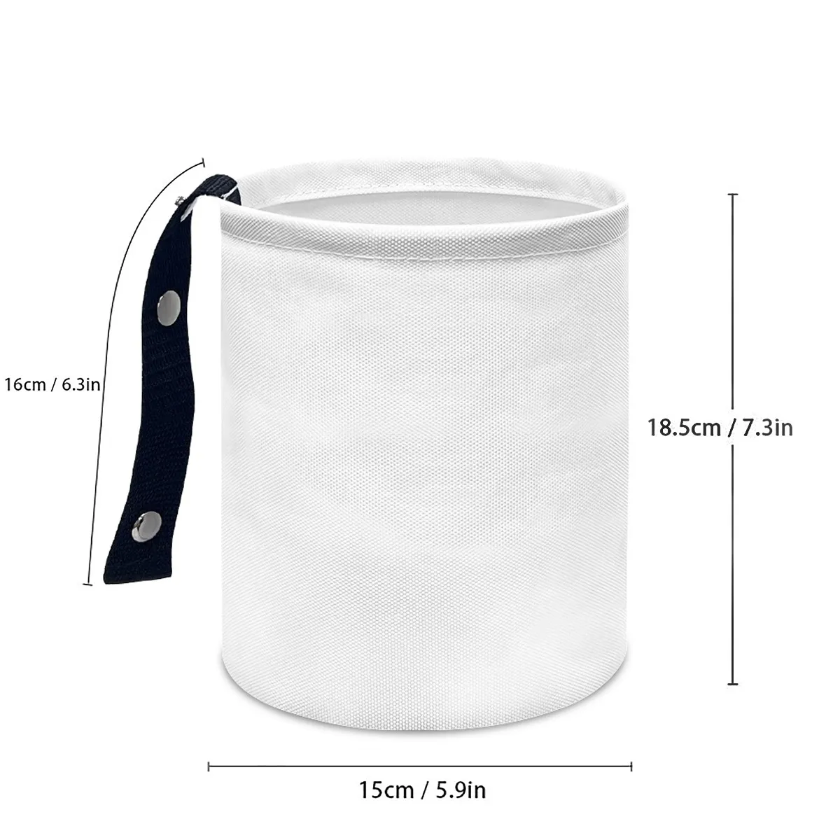 Simple Fabric Car Trash Can, Compact Auto Garbage Bin with Strap, 100% Polyester Vehicle Organizer for Sedan SUV MPV