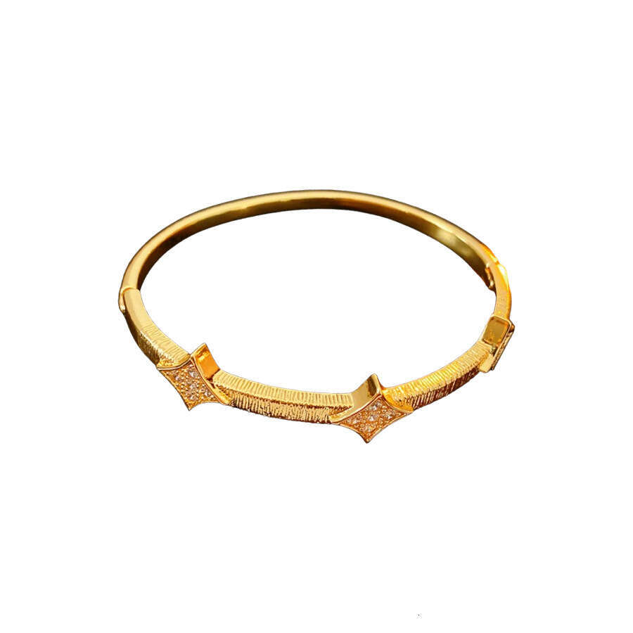 Designer luxury bangle Real Gold Plated Zircon Starburst shine Fashionable Light High-end Bracelet Design Sense Niche Versatile Jewelry