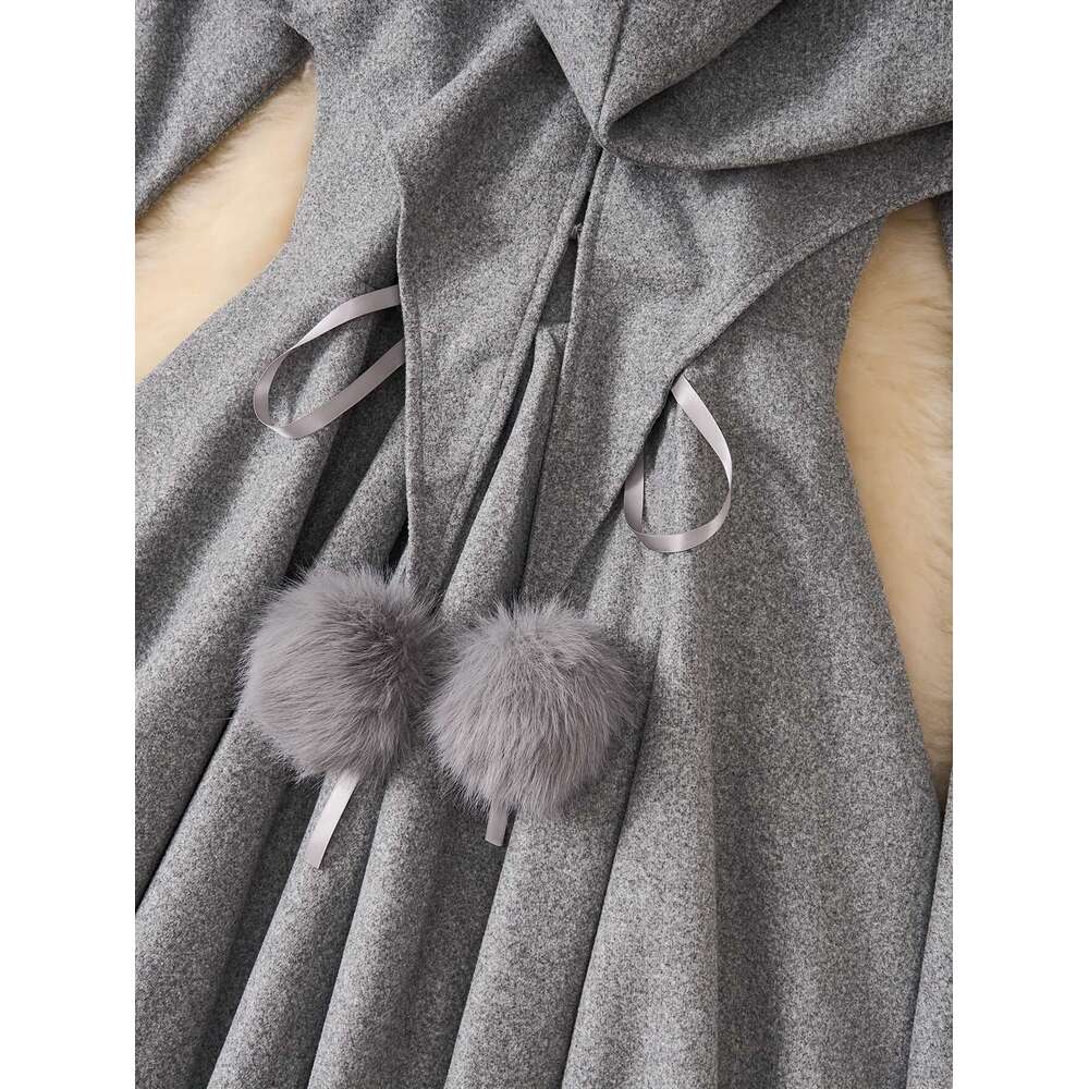 Women S Medieval Inspired Y K Winter Coat Dress Set With Faux Fur Collar Waist Cinching Belt Length Gown For Renaissance Fairs Themed Parties Hine