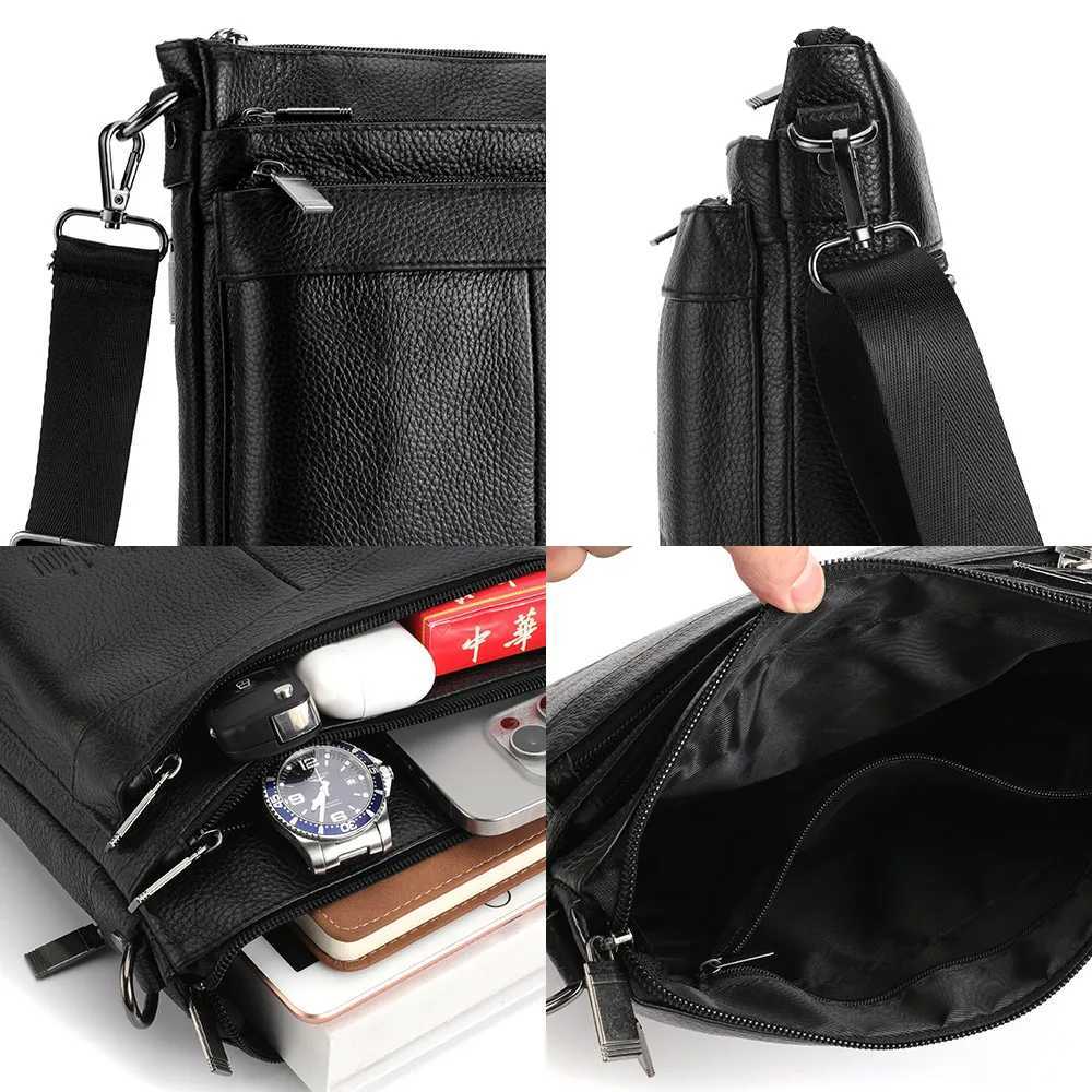 Mens Leather Messenger Bag Business Shoder Bag Small Crossbody Bag Mti Functi Messenger Bag Mens Travel Bag Y251011