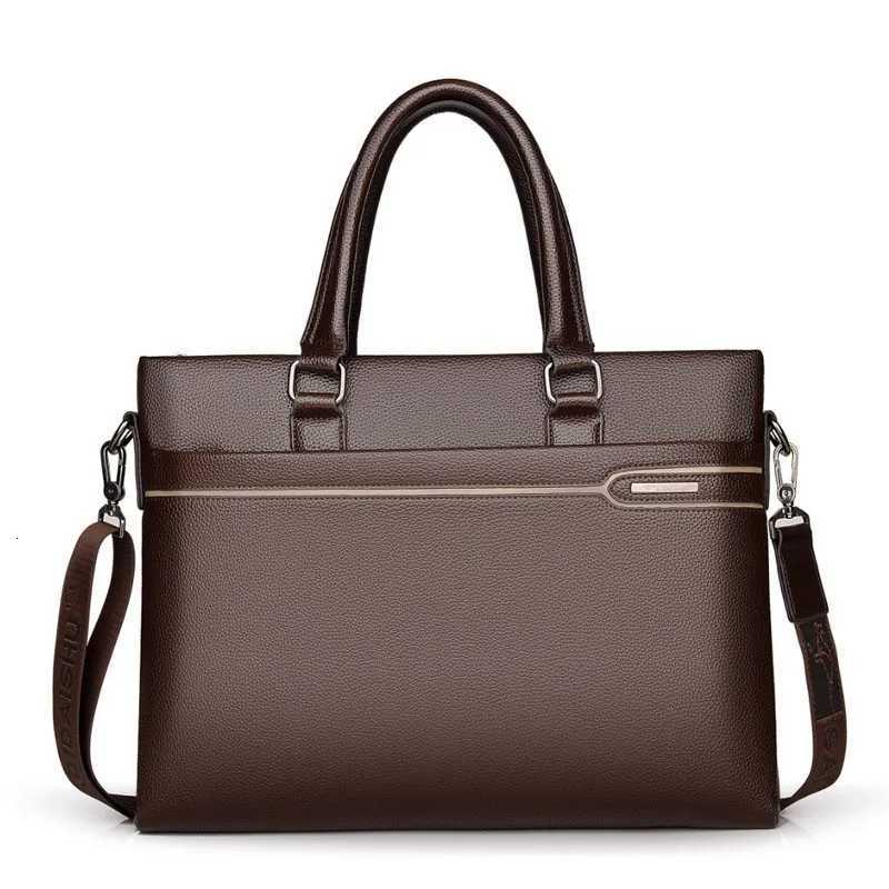 2025 New Luxury PU Leather Business Mens Briefcase M Briefcase Shoder Bag Men Messenger Bag Solid Tote Cputer Bag Y251011