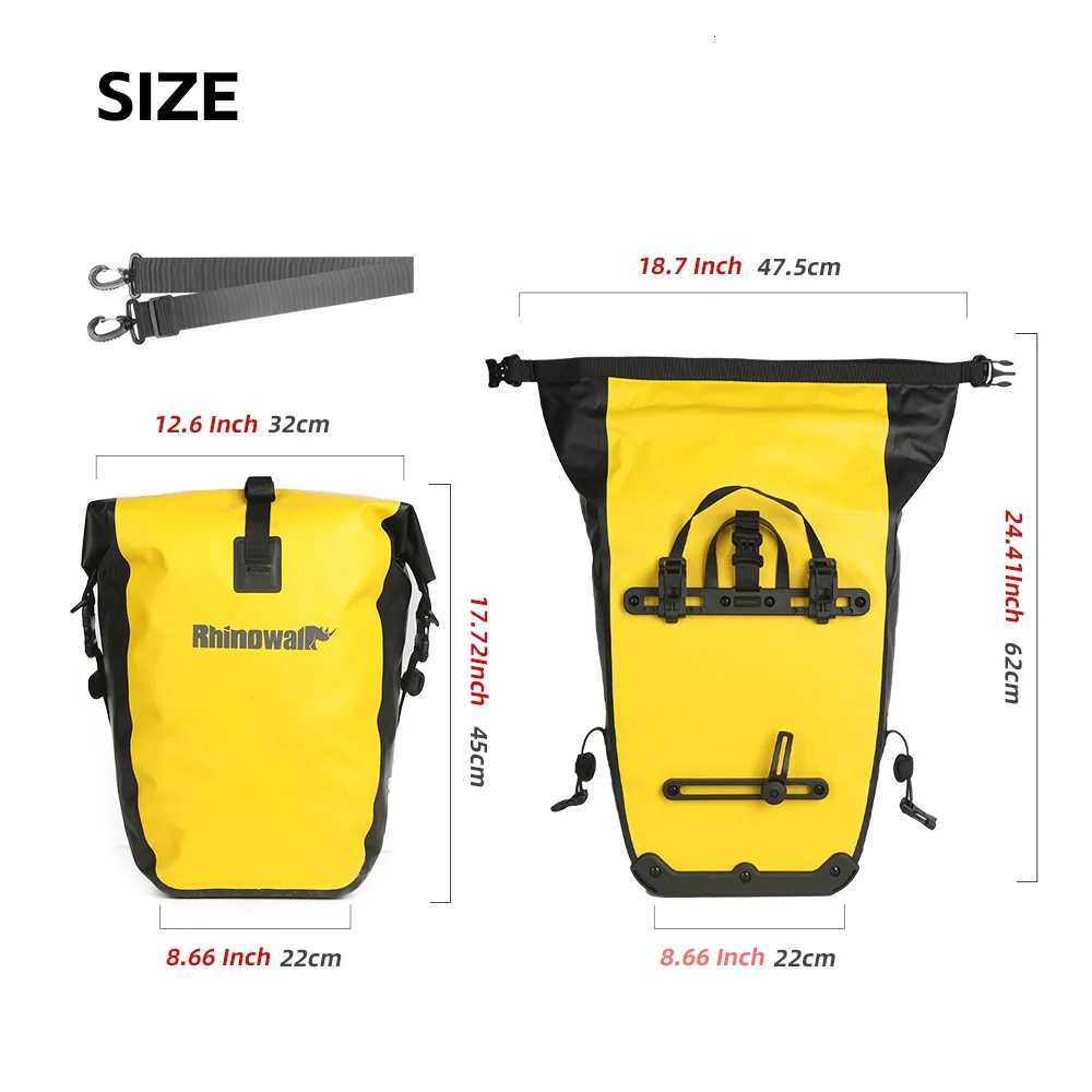 Rhinowalk Bike Pannier Bag 27L Quick Release Bicycle Tail Back Seat Rack Saddle Side Bag Cycling bikepacking Travel Storage Bag H251029