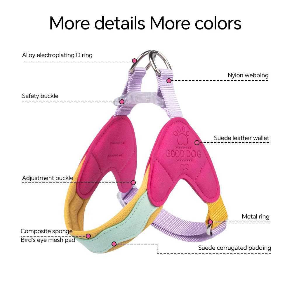 No Pull Yshaped Dog Harness for Small Dogs Shiba Inu Corgi Puppy Chest Straps Macaron Color Matching Pet Outdoor Products J251129