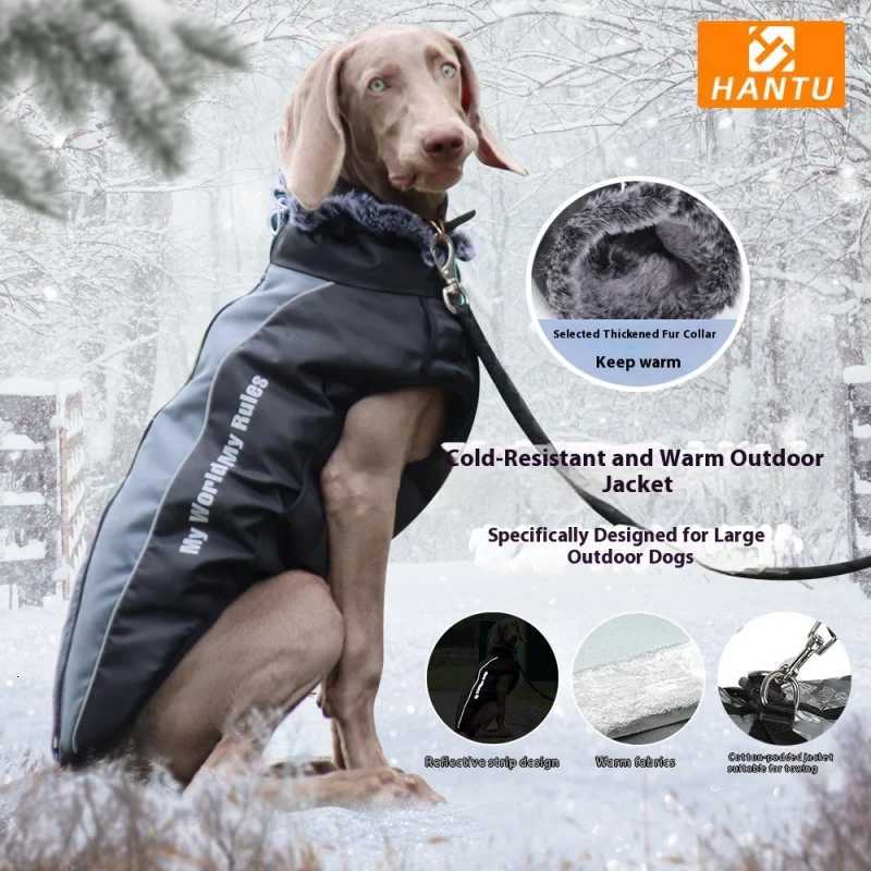 Large Dog Winter Coat Reflective Windproof Thermal Insulated et with Faux Fur Hood Warm Pet Apparel for Dogs C251030