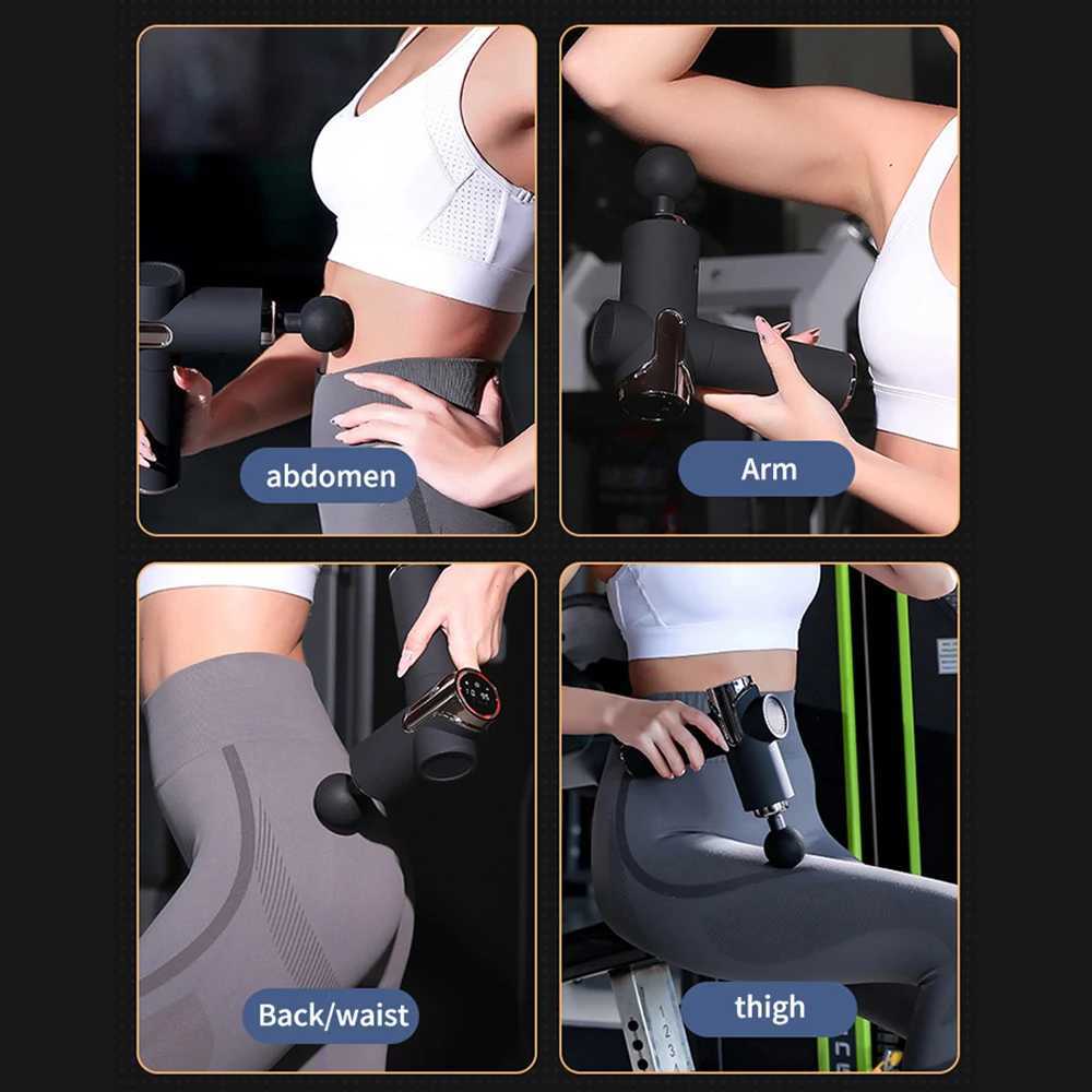 Silent Fascia Gun Muscle Relaxation FourHeaded Muscle Massager Tool Deep Tissue Percussion Gun for Relaxation And Recovery J251030