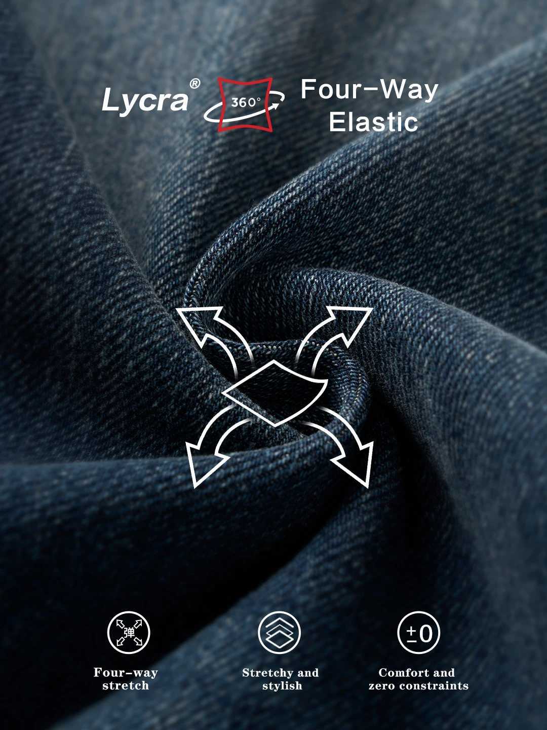 SIMWOOD 2025 Autumn Winter New 134oz Elastic Fabric Jeans Men Plus Size Comfortable Trousers Denim Pants J251030