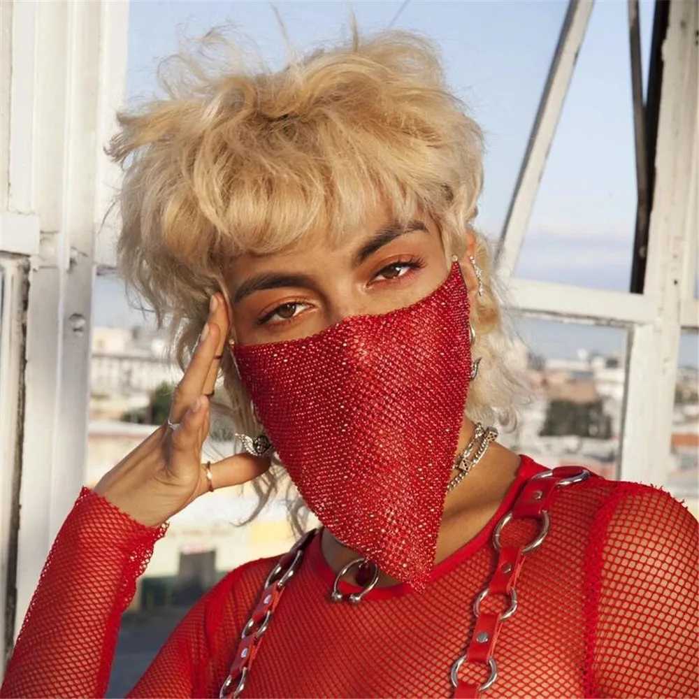 Halloween Mask Rhinestone Zircon Face Mask Fashion Acessories for Women Vintage Personality Trend Bling Mask Bar dance ShowW251029