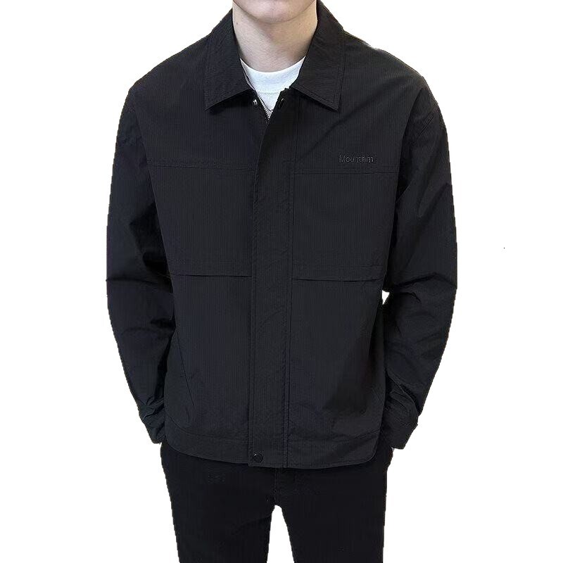 Men's Jacket 2025 Spring New Style Turn-down Collar Handsome Workwear Youth Designer Coat Jacket Versatile Fashion Trendy Top