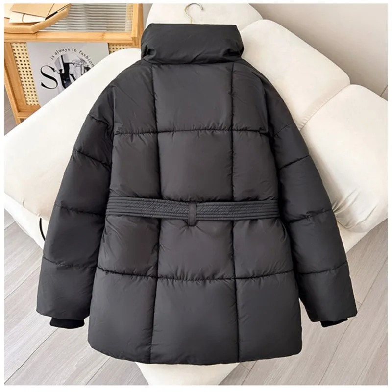 Autumn Winter Warm Cotton Jacket Women 2025 Fashion Loose Casual Cotton Coat StandUp Collar Pure Colour Outerwear Female 251030