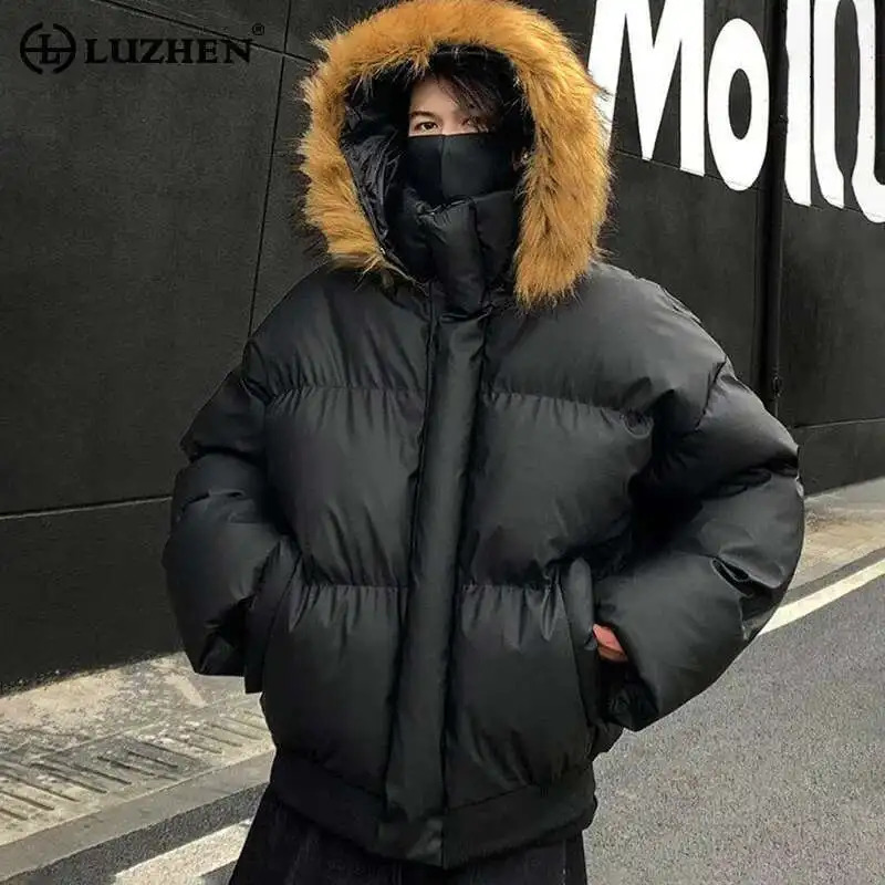LUZHEN Winter 2024 Parkas Detachable Fur Collar American Short Unisex Thick Warm Padded Jackets Winter Male LZ8194 251028
