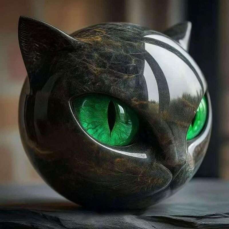 Designer Luxury Black Cat Resin Sculpture Ornament Decoration Craft for Halloween