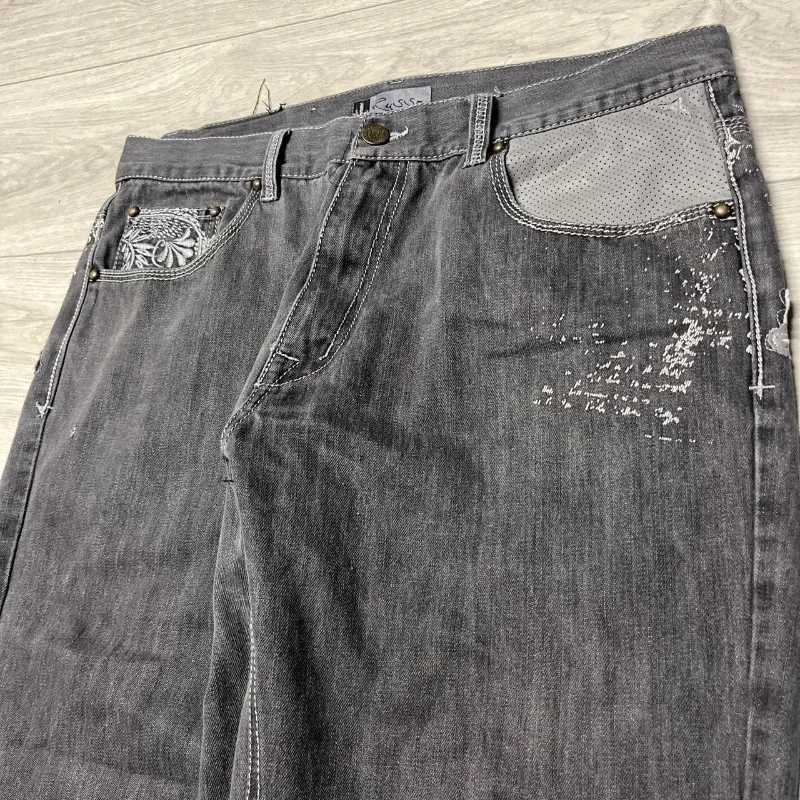 Y2K Street Clothing New Fashion Embroidered Baggy Jeans Men Gothic Harajuku Pop Vinyage Casual Straight Wideleg Denim Trousers J251030