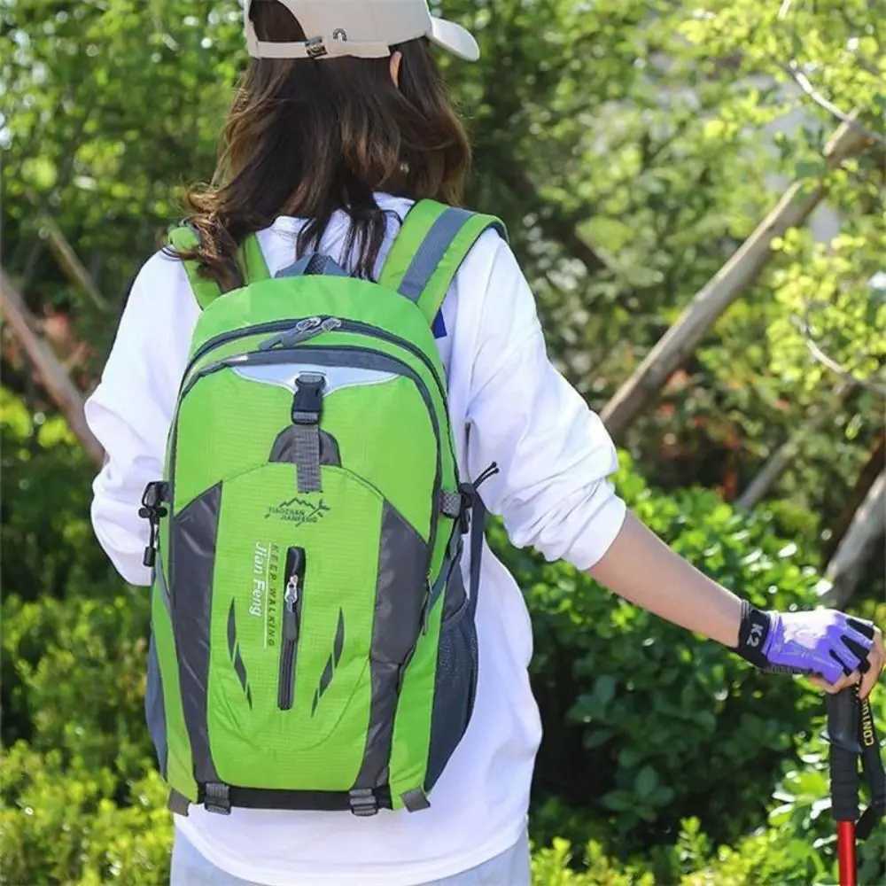 Large Waterproof Backpack 40L Bag Camping Hiking Walking Outdoor Travel Rucksack Durable Nylon H251029