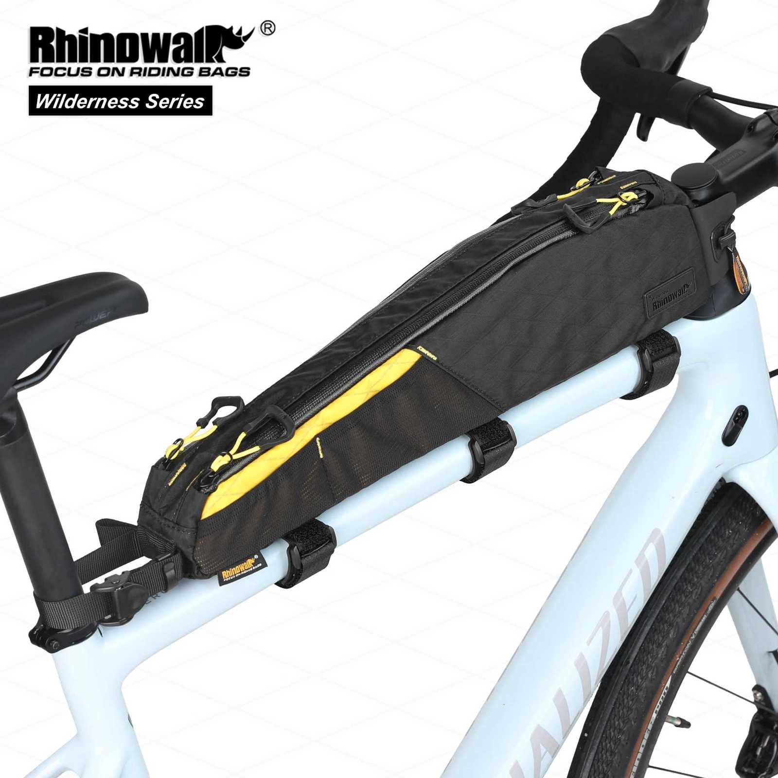 Rhinowalk BIke Large Top Tube Bag Extra Long WaterResistant Bikepacking For MTBRoad Bike With 18 Inch Or Larger Frame Length H251029